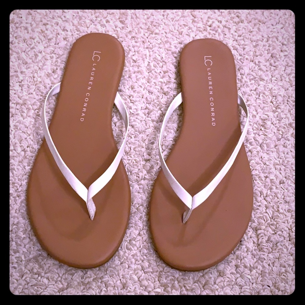 White Flip Flops by Lauren Conrad